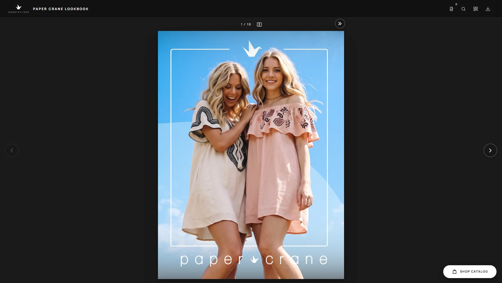 Paper Crane lookbook cover